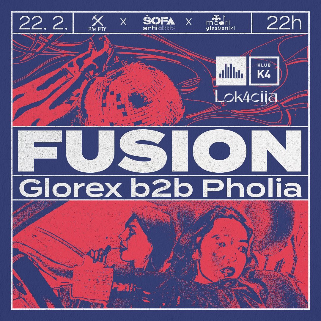 Fusion event poster for Glorex b2b Pholia on 22 February 2024